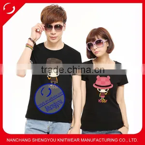 Fashion Design Printed Love Couple t Shirts for Women and Men thumbnail-1