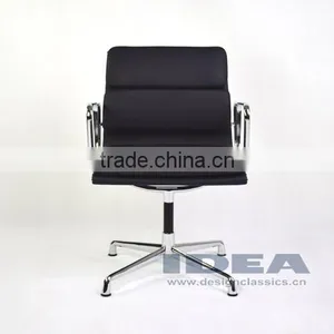 Replica Charles Charles Soft Pad Meeting Chair - Black Color Genuine Leather thumbnail-2