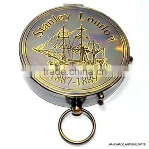 Antique Vintage Brass Gift Compass- Brass Pocket Compass 13501 thumbnail-4
