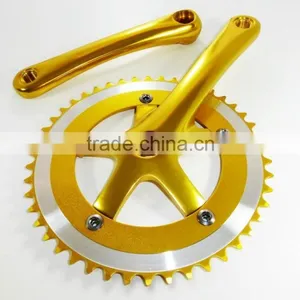Silver Single Speed Crankset Alloy Chainwheel Single Speed Bike Chain Wheel Cranks thumbnail-2