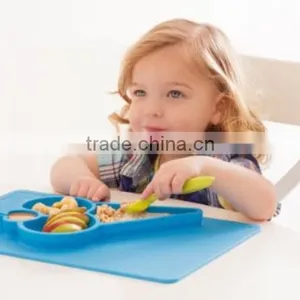 BPA Free Wholesale Non-slip Silicone Baby Placemat Plate thumbnail-6