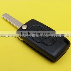Best Selling 4 Buttons Flip Key Shell for Peugeot 407 Key Fob With Battery Place thumbnail-4