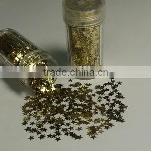 3mm Gold Color Star Sharp Glitters thumbnail-1