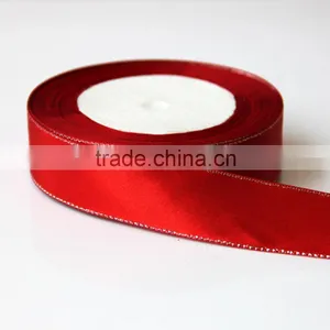 DIY Polyester Single Face Satin Ribbon With Gold or Silver Edge thumbnail-3