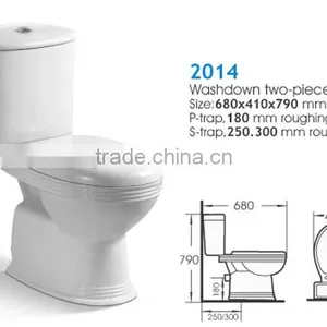 2014 Sanitary Ware Ceramic Washdown Two Piece wc Toilet thumbnail-2