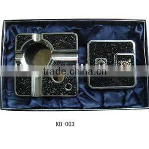 Top-grade Metal Gift Set Lighter and Ashtray thumbnail-1