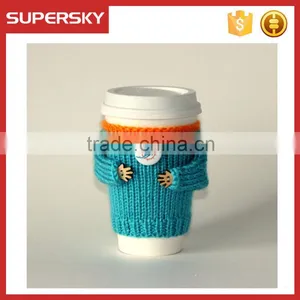 V-166 NBA Cute Coffe Hand Knitted Sleeve Cosy Cup Mug Sweater/coffee Sweater/cup Accessory thumbnail-1