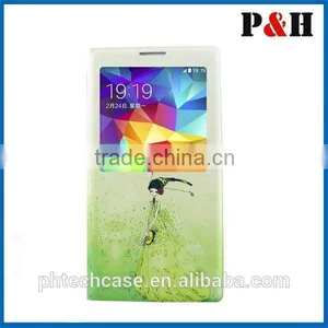 For Samsung GALAXY 9600 S5 Lovely Pattern Leather Case/Flip Wallet Colored Drawing Leather Case for Galaxy I9600 S5 thumbnail-3