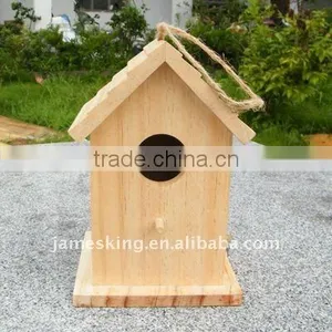 Natural Wooden Bird Nest Bird House Bird Cage thumbnail-1