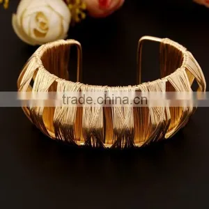 Women Fashion Popular European Gold Silver Plated Open Metal Cuff Bracelet Gift thumbnail-3