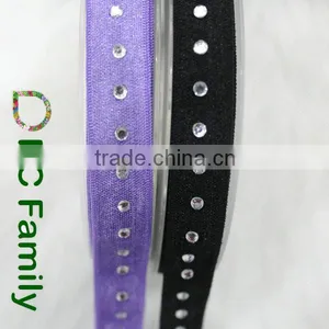 Hot Sale 5/8'' FOE Fold Over Elastic With Rhinestones thumbnail-2
