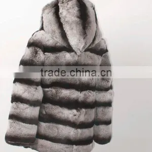 Children Chinchilla Rex Rabbit Fur Coat thumbnail-5