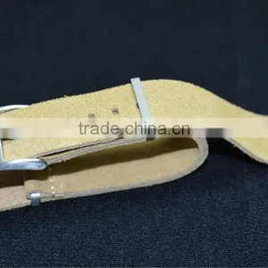 2016 20mm Beige Color With Two Rings One Piece Band Twist Band Nato Strap Leather Watch Strap thumbnail-1