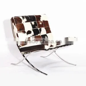 Natural Pony Leather Barcelona Chair in Cowhide Leather thumbnail-6