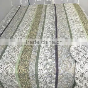 Beautiful Mircofiber Printed Vertical Stripe Qulit/ Bedspread Set thumbnail-1