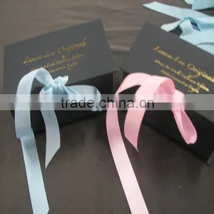 Romantic Gold Stamping Cosmetic Hardboard Box With Colorful Ribbon thumbnail-3