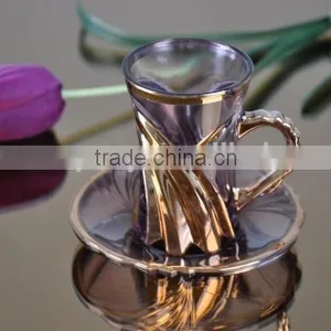 Copper Plated Glass Cup and Saucer thumbnail-2