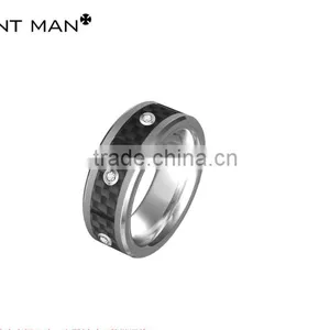 Hot Sale in US Austrilia Russian 8mm Tungsten Carbide Ring Men's Wedding Band Ring Inlay cz Black Carbon Fiber Ring Band thumbnail-1
