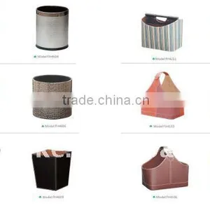 Faux Leather (pu,pvc) or Genuine Leather Storage Basket thumbnail-1