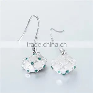 New Design Crystal Drop Dangle Silver Earring thumbnail-5