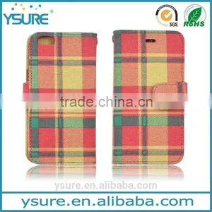 Plaid Pattern Fabric Leather Phone Case For Sony Xperia Z3 With PVC ID and Credit Card Slots thumbnail-1