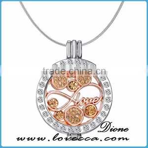Crazy Hot Custom Stainless Steel DIY Coin Crystal Tree of Life Pendant Fashion Women Necklace Jewelry thumbnail-3