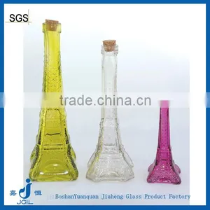 Eiffel Colored Glass Jar With Cork Lid thumbnail-1