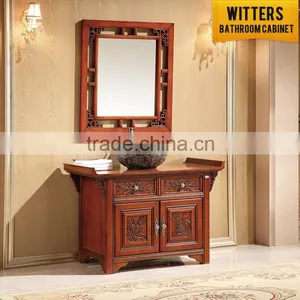 Wholesale Wooden Country Style Bathroom Cabinet thumbnail-1