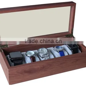 New Brown Watch Wodoen Box for 4 Watches Packing thumbnail-1
