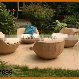 Outdoor Round Shape Stackable Wicker Sofa Set thumbnail-1