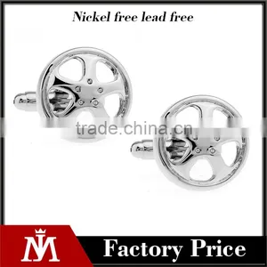 Novelty Silver Jewelry Cooper Steering Wheel Cufflinks thumbnail-1