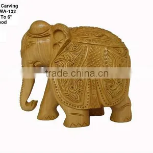 Wooden Handicraft Decorativ-item/elephant in Wood/antique Wooden Statues thumbnail-1