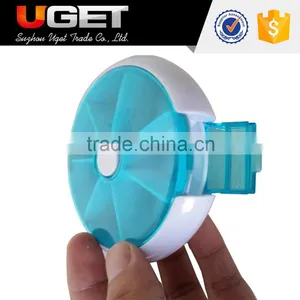 Children Plastic Portable Round Buckle up 7 Day Pill Box thumbnail-3
