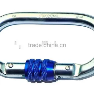 Oval Screwgate Locking Safety Steel Carabiner With EN 362, EN 12275 for Climbing Height Work/ Mountain Rescue thumbnail-1