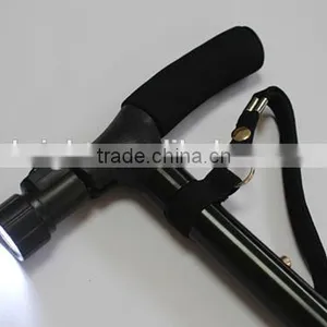 Folding Walking Stick Foldable 4 Section Walking Stick With Led Light Crutch thumbnail-1