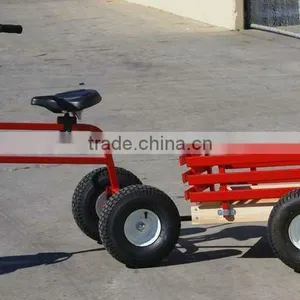 Tricycle With Big Red Trailer Wagon thumbnail-1