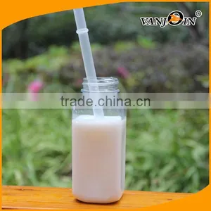8 OZ Square PET Plastic Milk Bottle BPA Free thumbnail-2