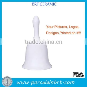 White Porcelain Hand Bell With Your Design thumbnail-1