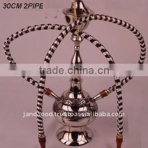 Hookah Made in Brass With Nickel Polish Polish and Two Out Let thumbnail-1