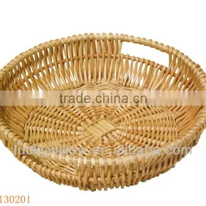 Round Wicker Storage Basket & Wicker Fruit Basket & Wicker Fruit Tray thumbnail-1