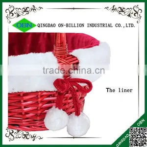Hand Woven Red Wicker Gift Basket for Christmas thumbnail-6