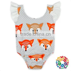NewbornBaby Fashion Summer Jumpsuit Clothing Cute Animal Fox Printing Ruffle Lace Romper thumbnail-1