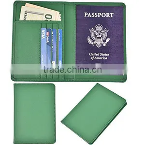 RFID Passport Holder, Cowhide Leather RFID Blocking Passport Case Cover Holder thumbnail-2