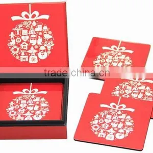Lacquer Wooden Coasters/ Lacquered Coaster Set for Chrismast 2017 thumbnail-3