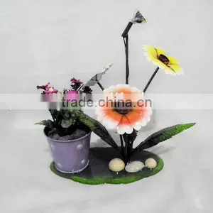 Colorful Metal Flowers Planter With Bicycle thumbnail-1