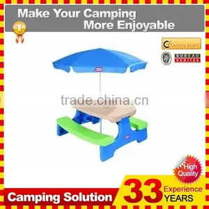 Kids/Children Picnic Folding Plastic Large Play Table Umbrella Indoor Outdoor Fun thumbnail-1