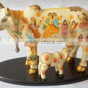 Indian Handicraft Standing Resin Kamdhenu Cow thumbnail-2