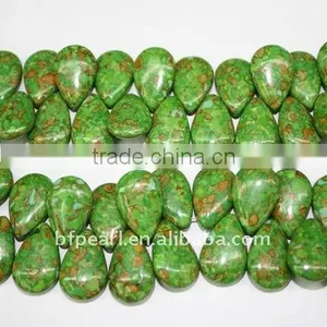 Wholesale Grass Green Water Drop Form Loose Turquoise Strand thumbnail-1