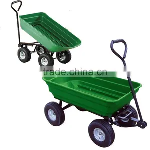 Easy to Assemble Folding Plastic Tray Garden Dump Tool Cart TC4253 thumbnail-5