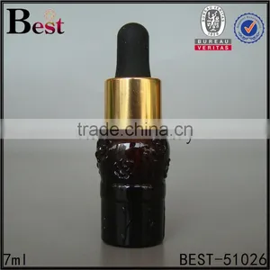 7ml Cosmetic Serum Dark Black Glass Dropper Bottle With Special Design thumbnail-2